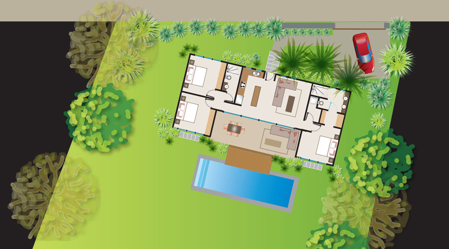 Casa Perla - Maison bois prs de Tamarindo - La maison dans son jardin tropical