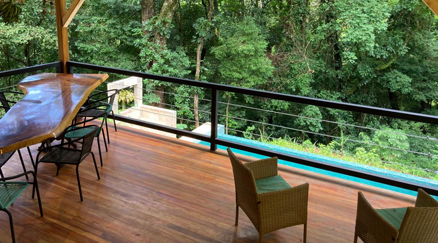 Costa Rica - Guanacaste - Pninsule Nicoya - Samara - Pura Natural - La terrasse avec vue sur la piscine