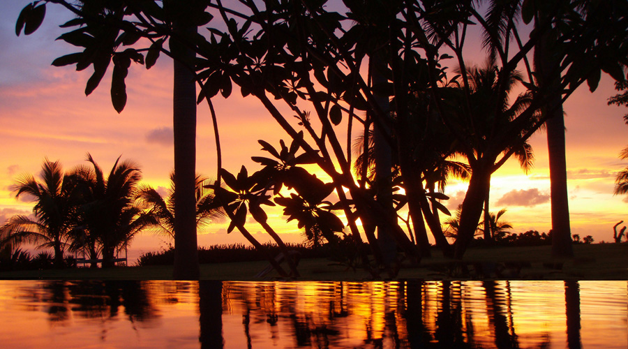 Le coucher de soleil sur le Pacifique